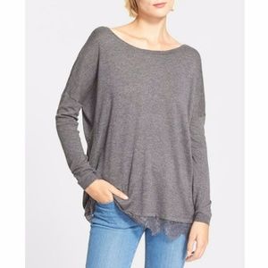 Joie Yael Lace Hem Sweater